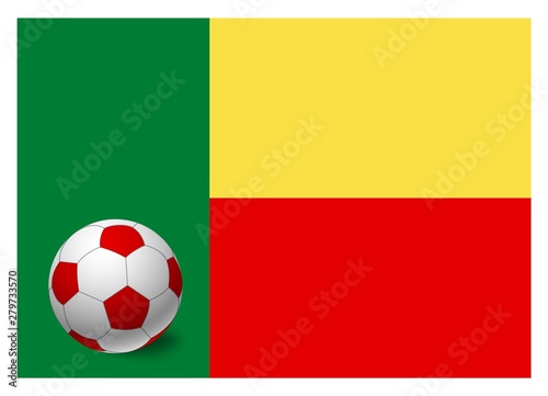 Benin flag and soccer ball