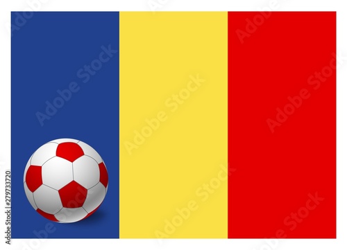 Chad flag and soccer ball