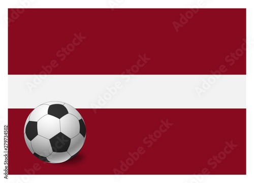 latvia flag and soccer ball