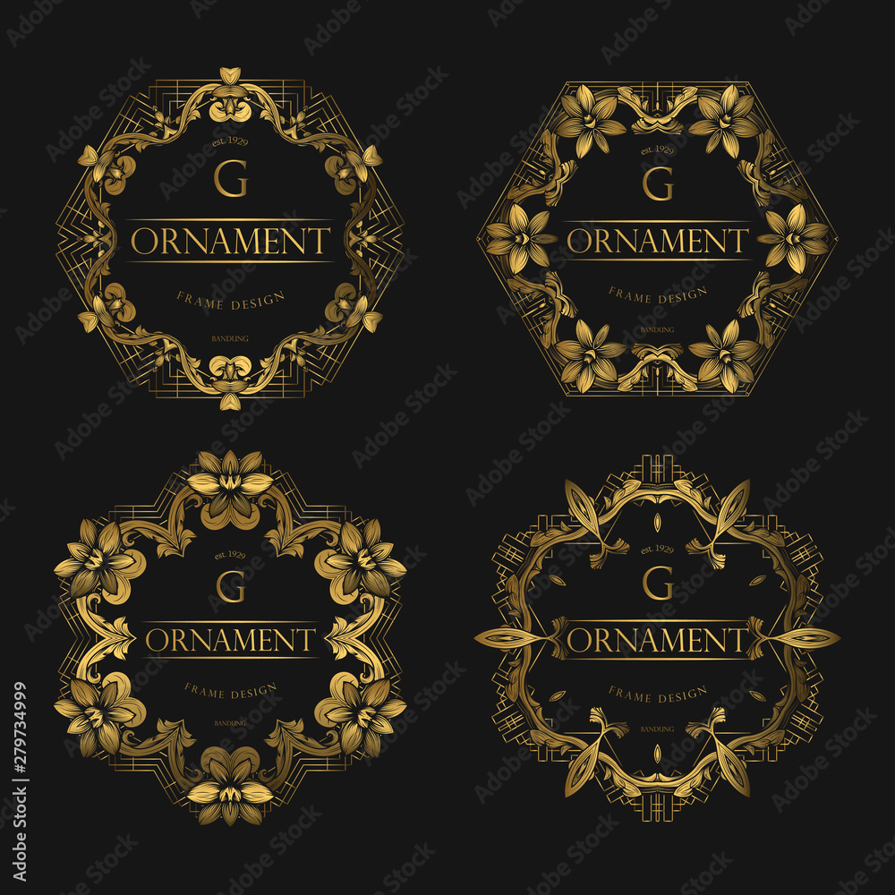 Set Of Golden Frame Luxury