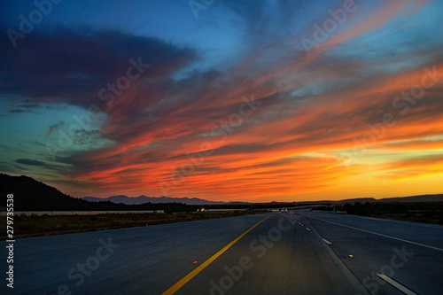 sunset on road © Ed