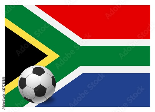 South Africa flag and soccer ball
