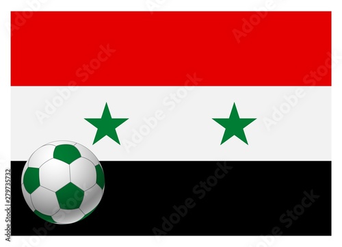 syria flag and soccer ball