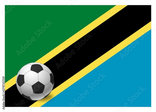 Tanzania flag and soccer ball