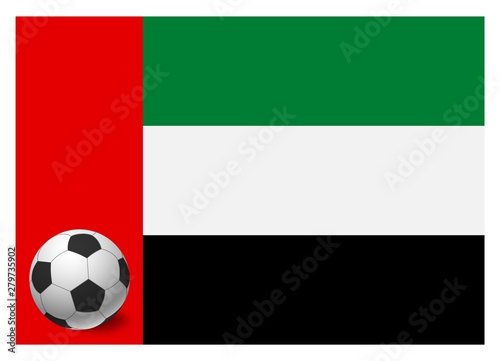 united arab emirates flag and soccer ball