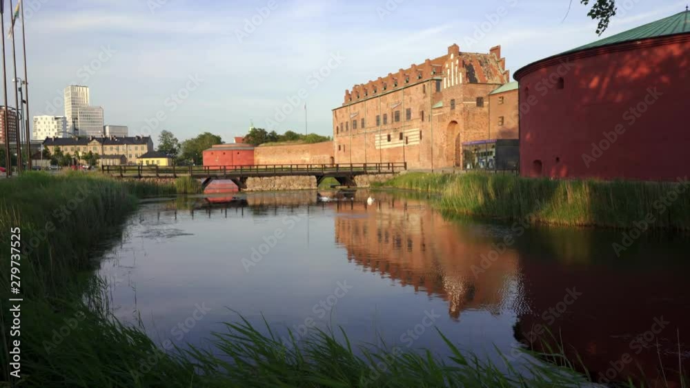 Malmo castle in golden summer evening light Malmo castle in golden summer evening light