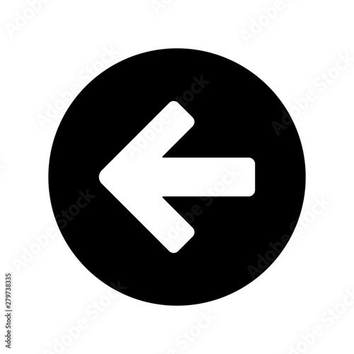 arrow left side white and black color vector