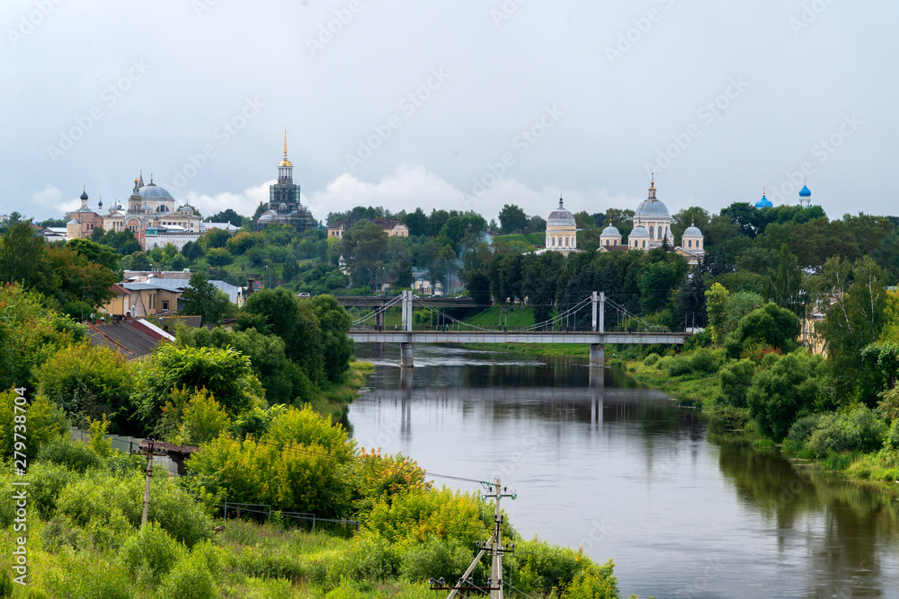 Вид на город Торжок и реку Тверцу.
