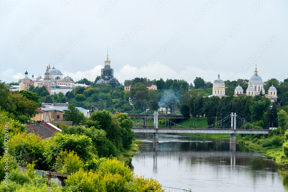 Вид на город Торжок и реку Тверцу.