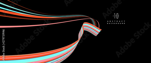 Wavelike Abstract graphics, vector background. photo