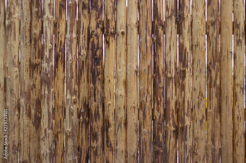 log fence, new, unpainted, natural wood