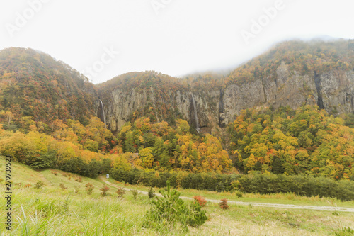 Beautiful  view of Japan autumn in Obuse park ,Nagano Prefecture,Japan. photo