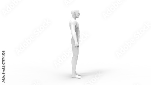 3d rendering of a male cad model person isolated in white background