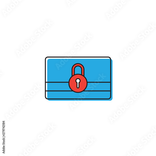 Free Download Credit card with lock vector icon isolated on white background - GFXLoad