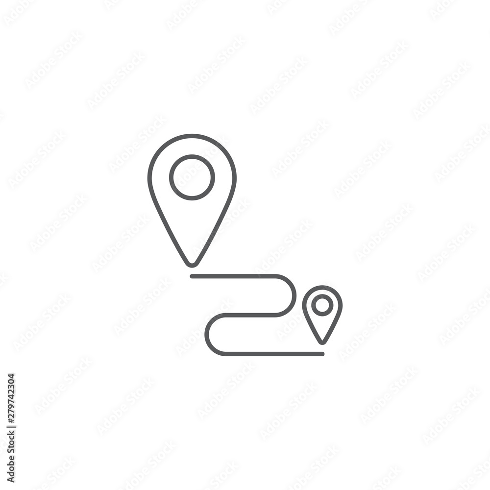 Destination track point vector icon isolated on white background Destination track point vector icon isolated on white background