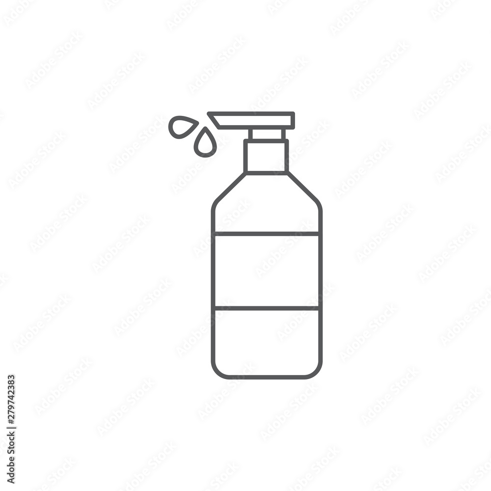 Dispenser pump bottle vector icon isolated on white background
