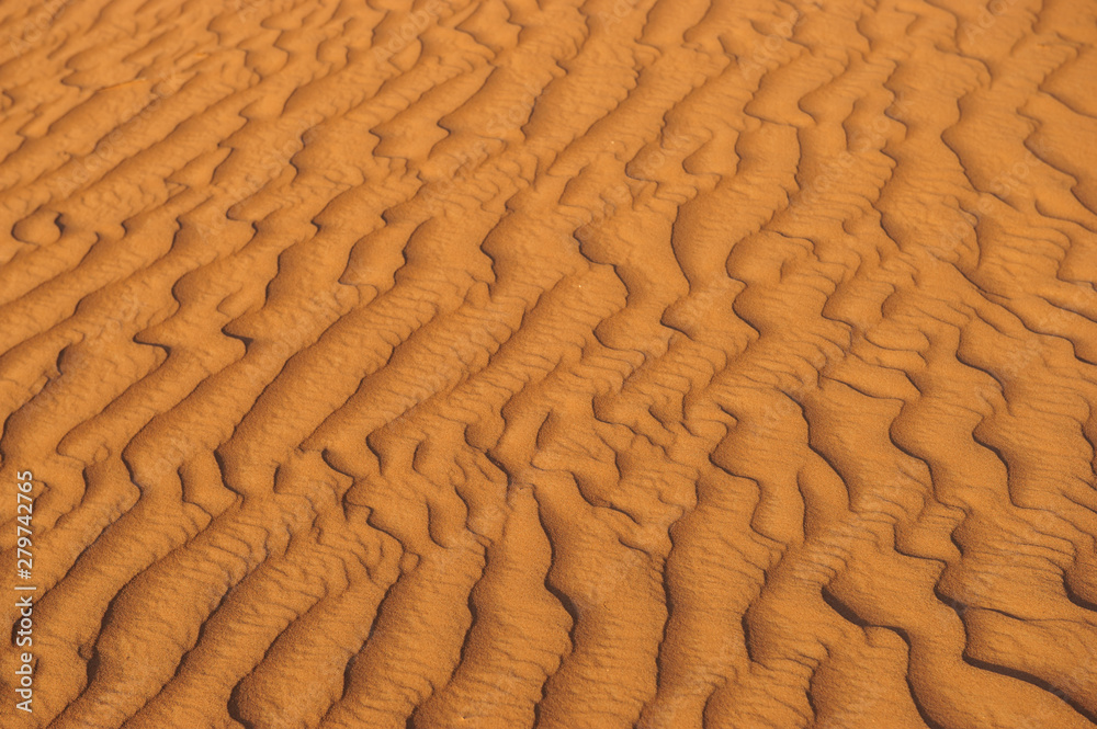 The structure of dunes in the desert, Dubai, United Arab Emirates.Close up.Areal view.