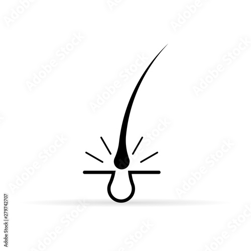 black hair icon, vector illustration
