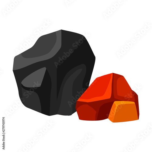 Black and orange embers. Vector illustration on white background.