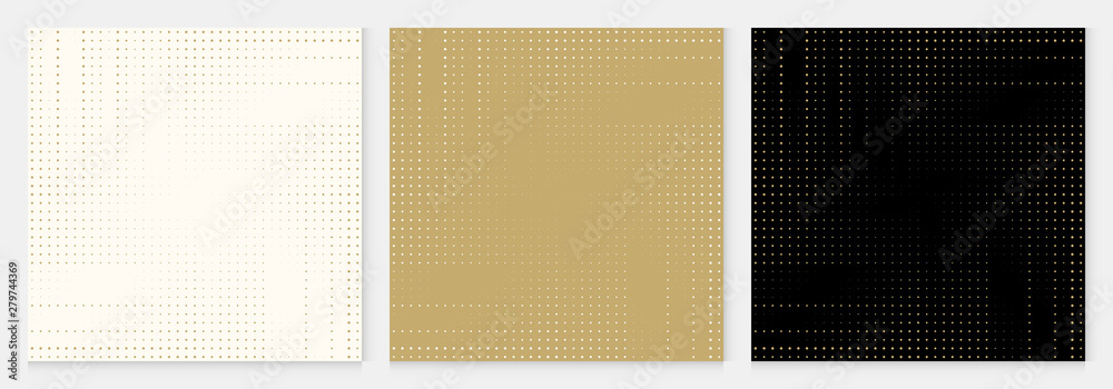 Background dot pattern abstract halftone geometric premium design gold color vector. - obrazy, fototapety, plakaty 