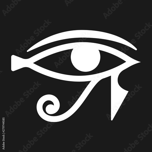 Horus eye icon. Good sight vector logotype. Ancient magic pharaon drawing.
