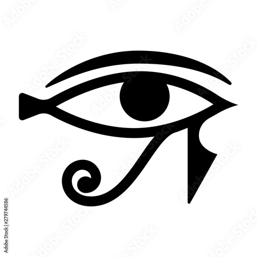 Horus eye icon. Good sight vector logotype. Ancient magic pharaon drawing.