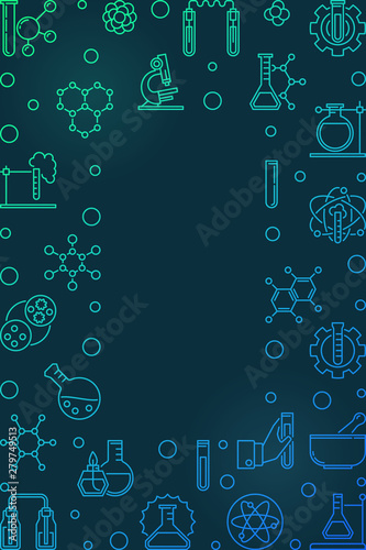 Vector Chemistry colorful vertical concept frame - chemical background with empty space for your text