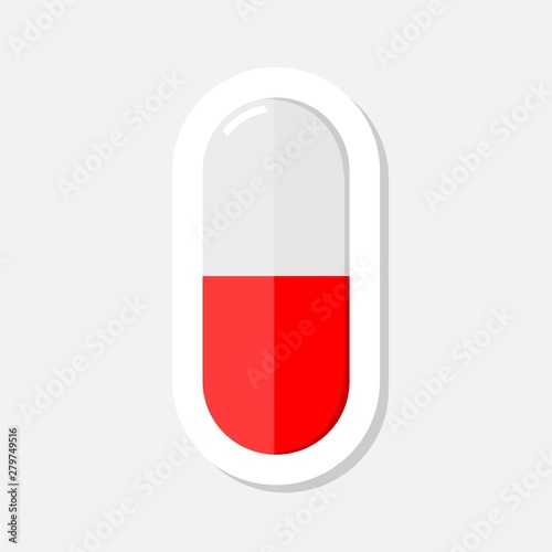 Pills sticker isolated on white background from medical collection