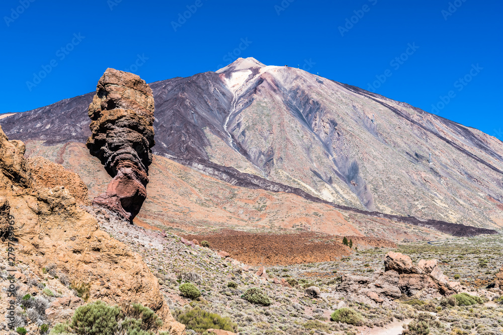 The peak of the Teide volcano and the stone finger