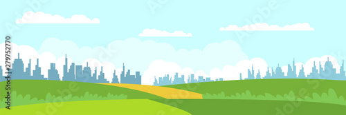 Modern cityscape panorama flat illustration
