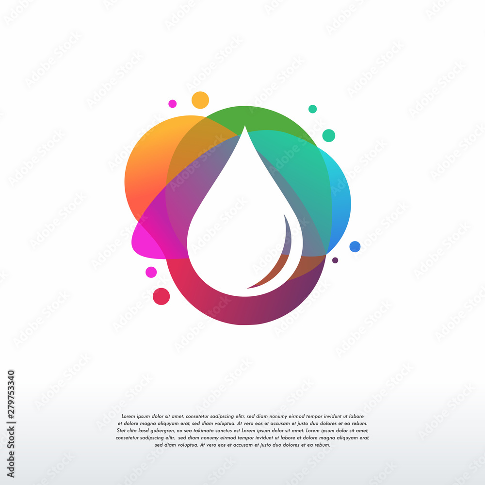 Colorful Water Logo Designs Vector Water Droplet Logo Designs Stock