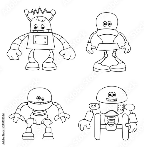 A set of cute robots kids c...