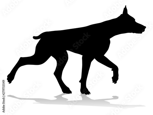 A detailed animal silhouette of a pet dog