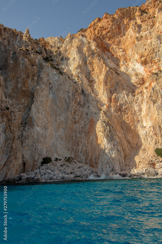colorful cliffs on Milos island, Greece