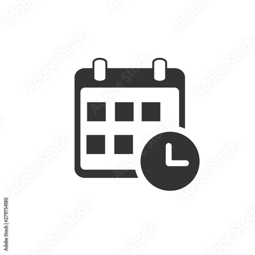 Calendar with a clock icon, graphic design