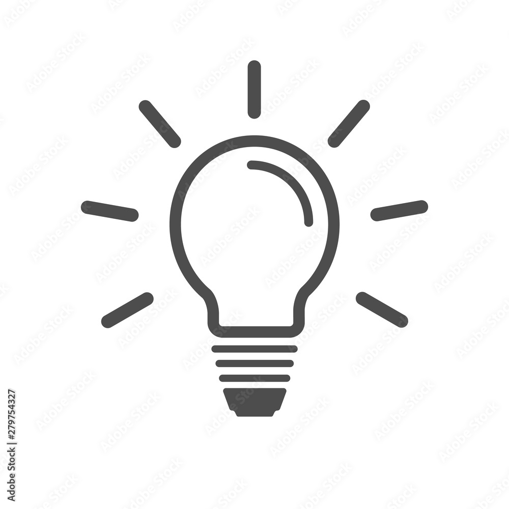 Light bulb outline icon, vector image Light bulb outline icon, vector image
