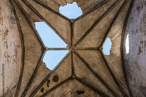 Deterioration of the Gothic vaults of the abandoned convent of San Antonio de Padua, Garrovillas de Alconetar photo