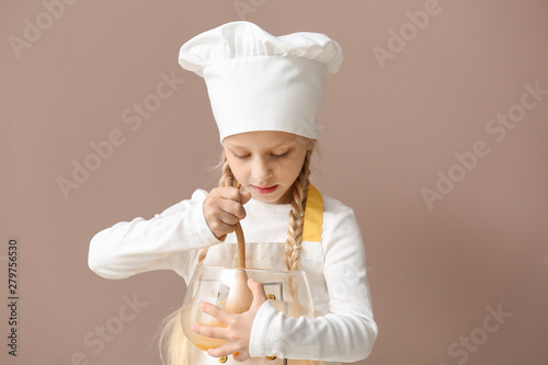 Cute little chef on color b...