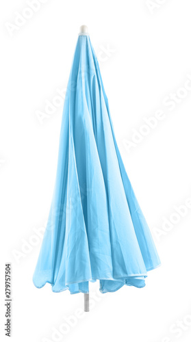 Stylish umbrella on white background