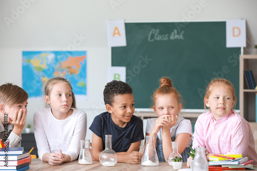 Cute little pupils at chemi...