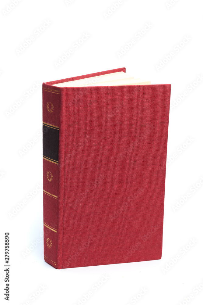 Closed red book isolated on a white background Closed red book isolated on a white background