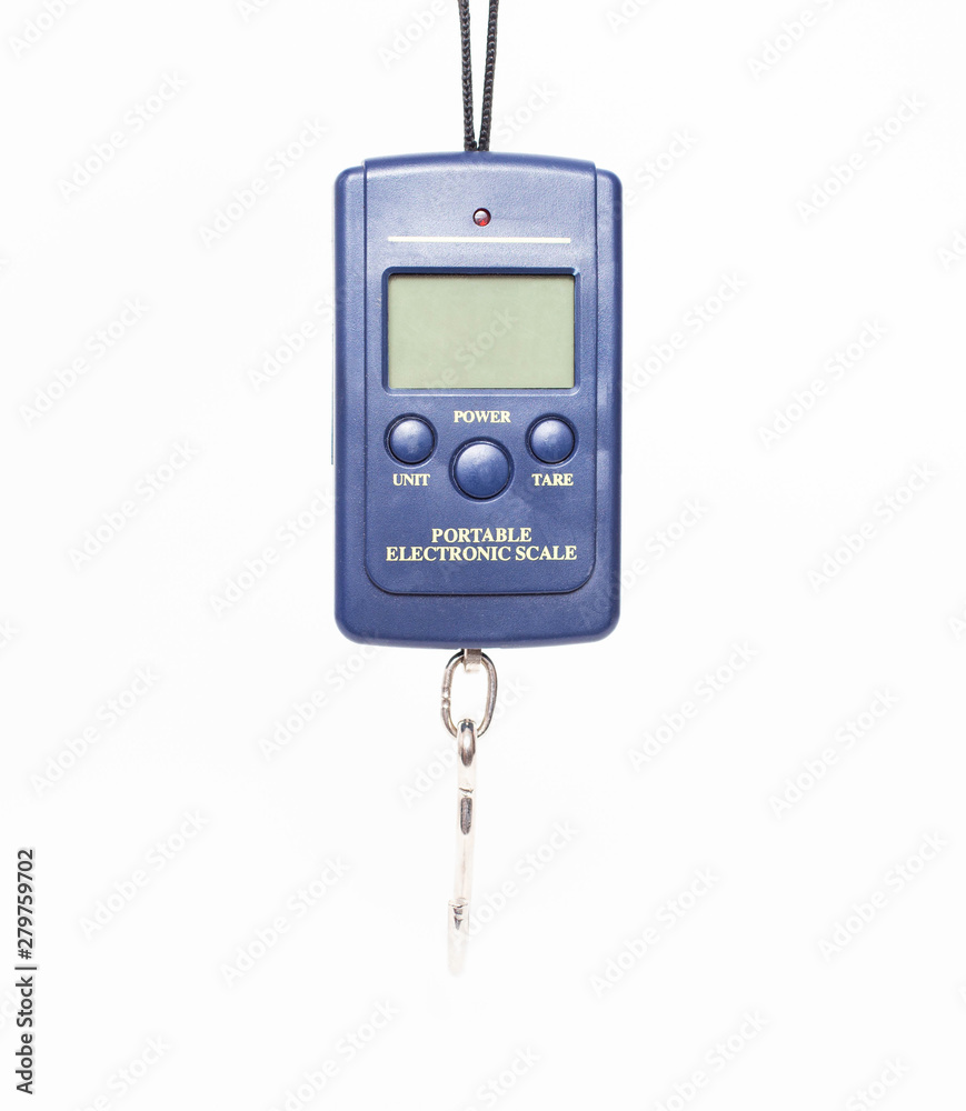 Fototapeta premium electronic scales for fish weighing on fishing, isolate, instrument