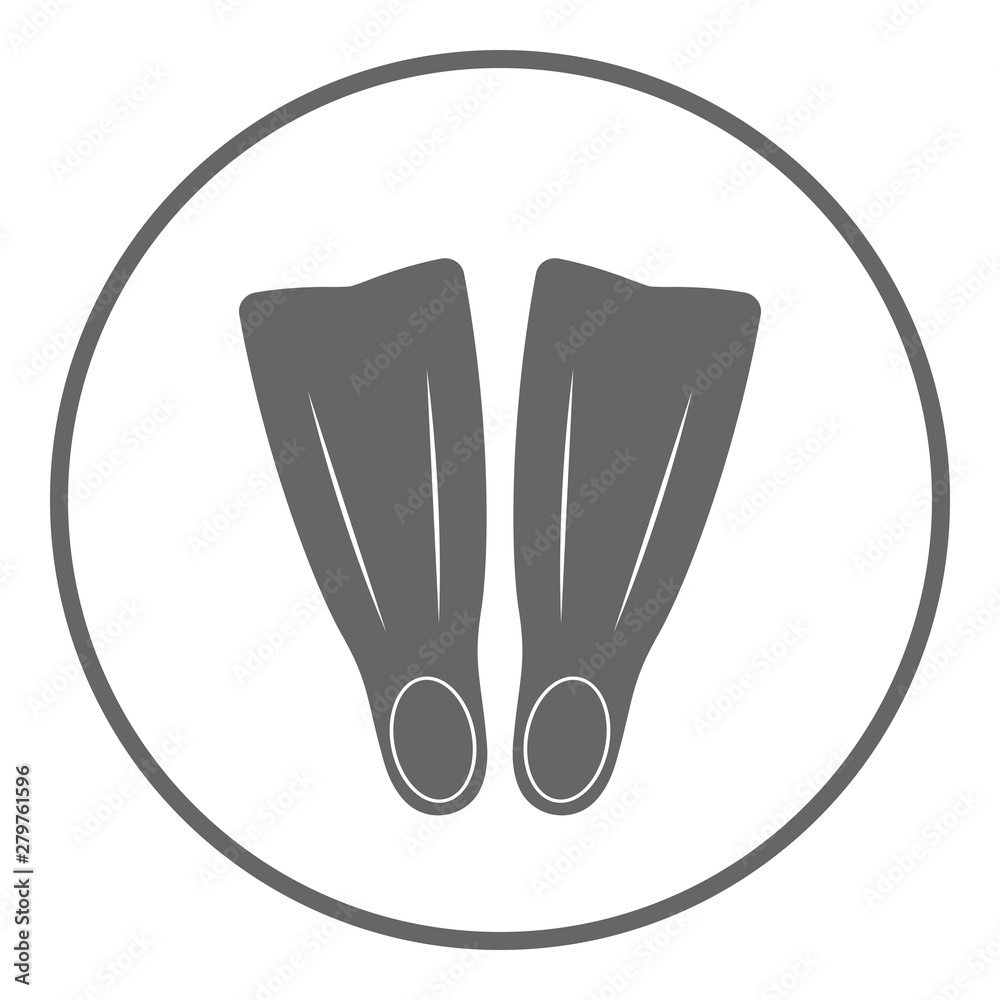 Diving symbol. Flippers icon. Vector.