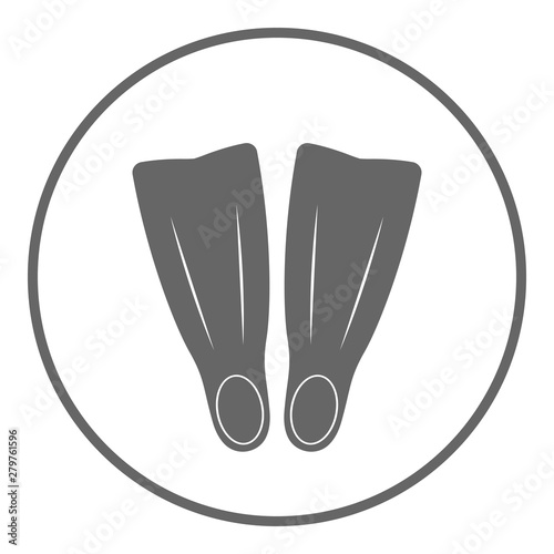 Diving symbol. Flippers icon. Vector.
