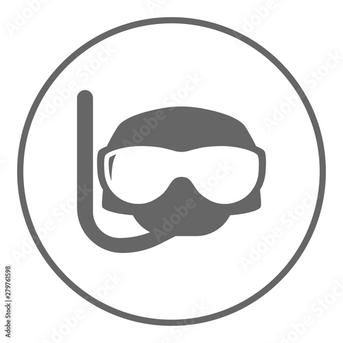 Snorkeling symbol. Diving mask. Vector icon.