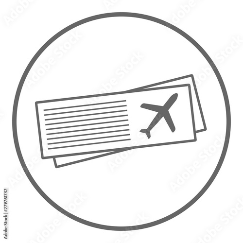 Airplane ticket icon. Travel symbol. Vector.