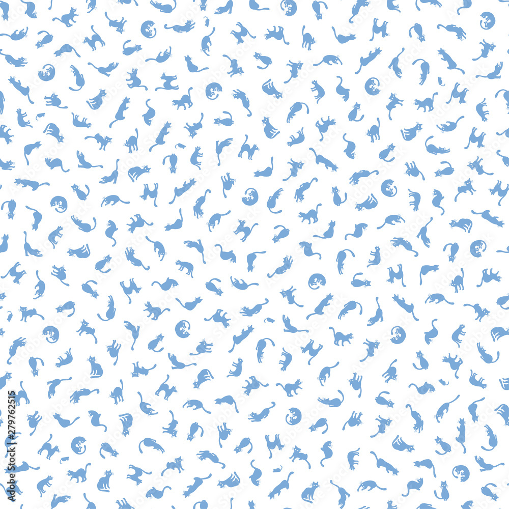 Seamless pattern of a cat pretty small