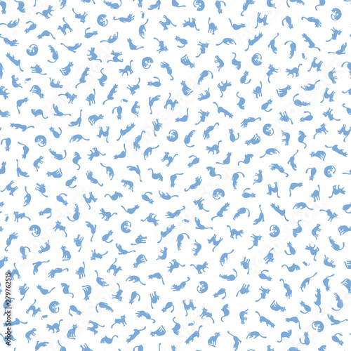 Seamless pattern of a cat pretty small