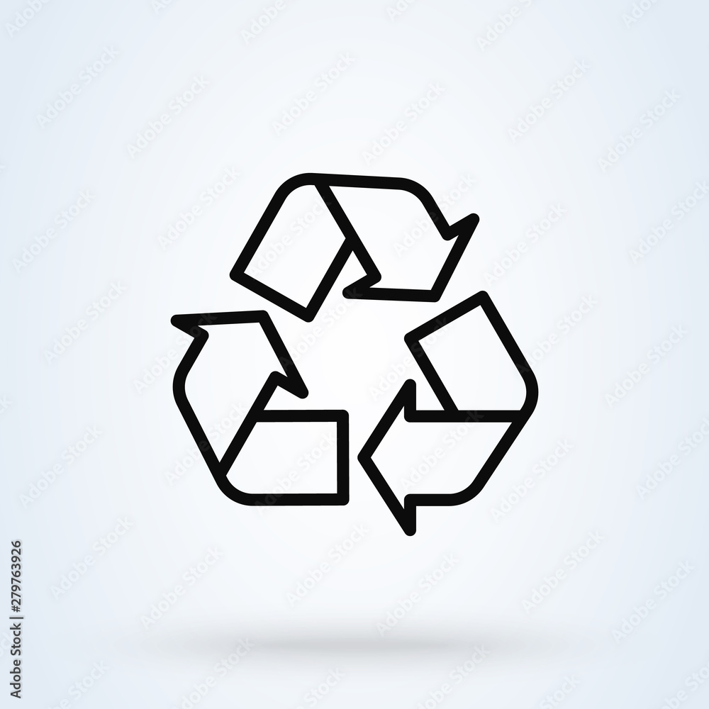 Recycle Simple. Line art modern icon design illustration. Recycle Simple. Line art modern icon design illustration.