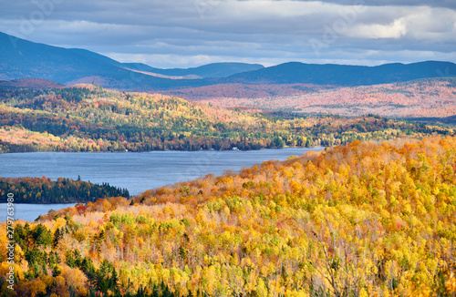 Mooselookmeguntic Lake at autumn view from Height of the Land viewpoint, Maine, USA. photo